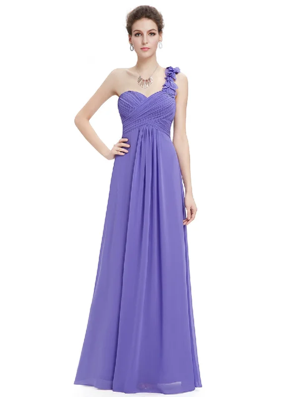 Maxi Long One Shoulder Chiffon Bridesmaid Dresses for Wholesale