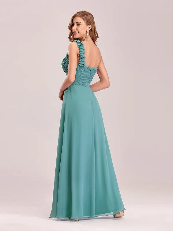 Maxi Long One Shoulder Chiffon Bridesmaid Dresses for Wholesale