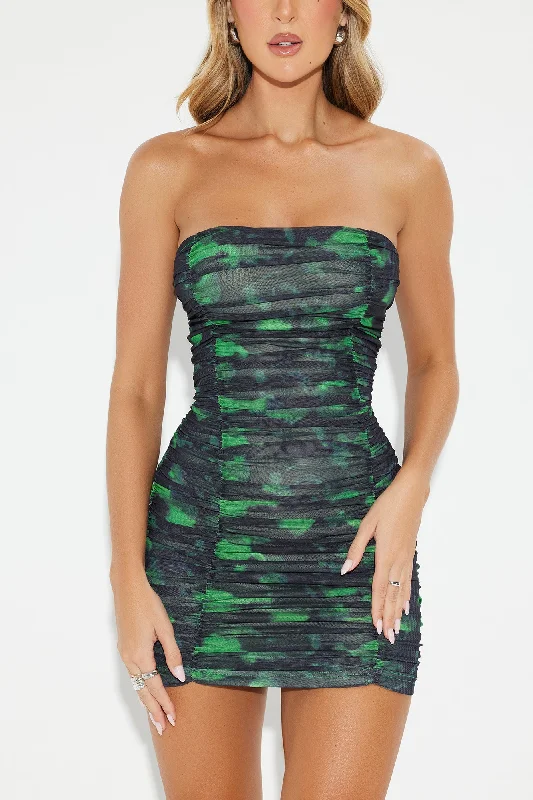 Rue Mesh Micro Mini Dress - Green