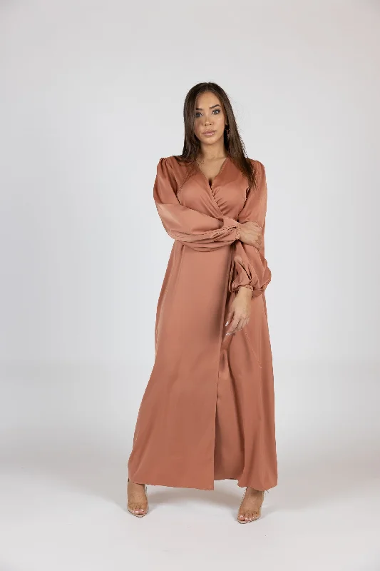 Satin Love Wrap Dress