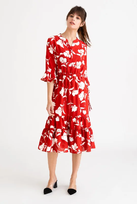 Celina Dress - Red Floral