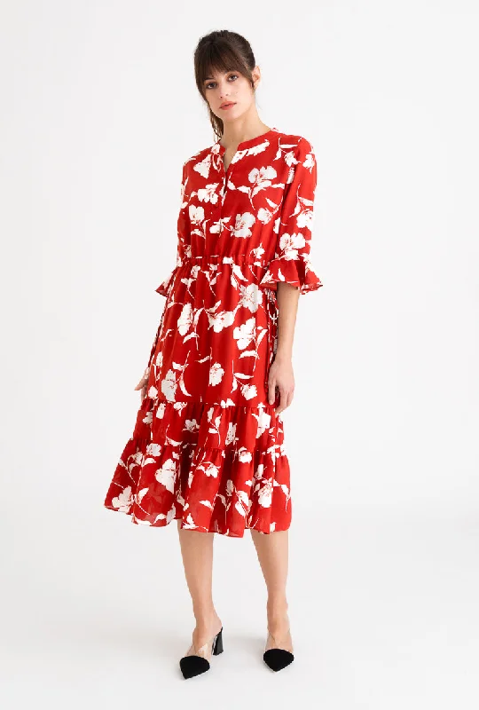 Celina Dress - Red Floral