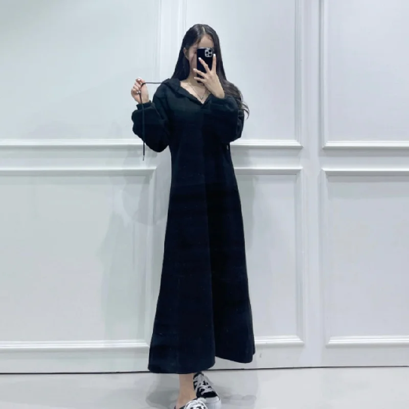 Fleece Hoodie Long Dress