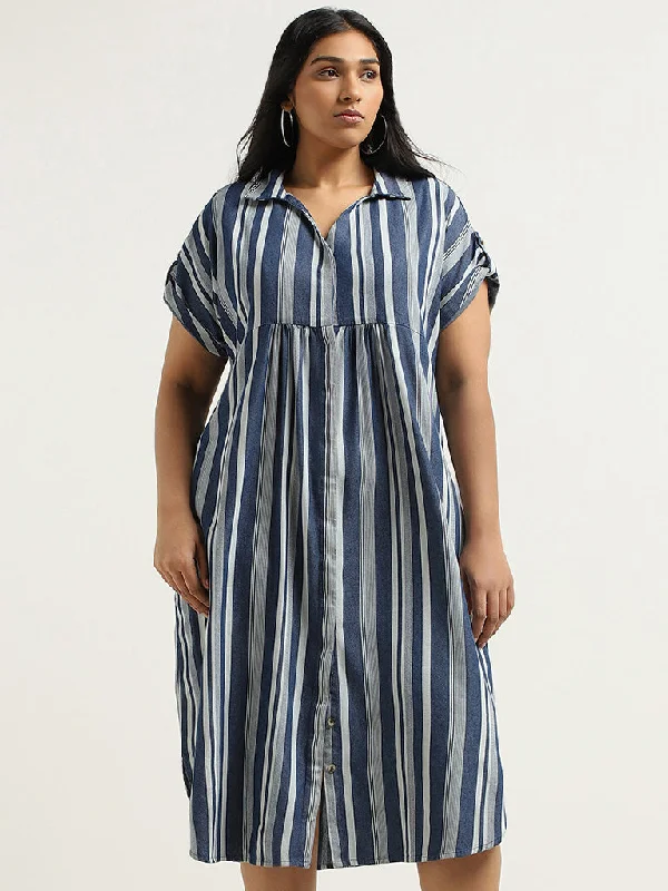 Gia Blue Striped Dress