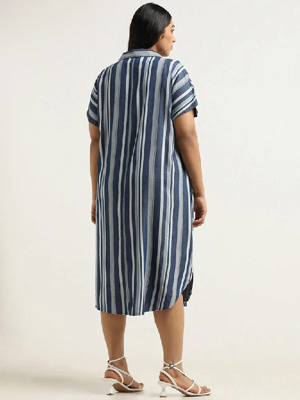 Gia Blue Striped Dress