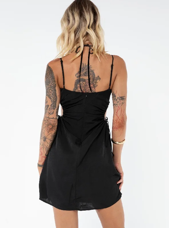 Hazel Cut Out Mini Dress Black Tall