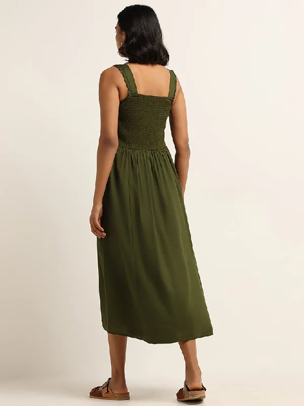 LOV Green Strappy Maxi Dress