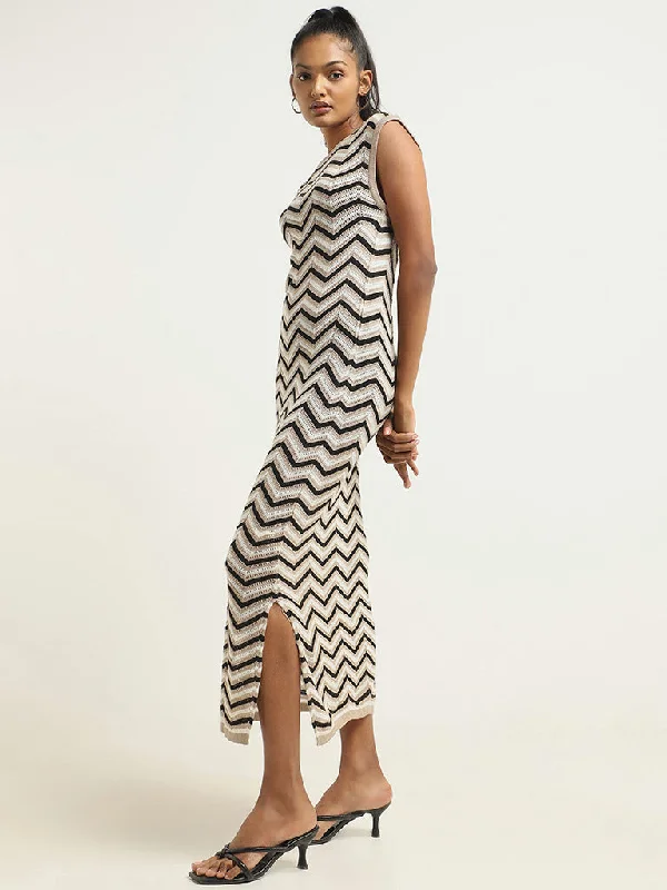 LOV Multicolor Chevron Patterned Dress