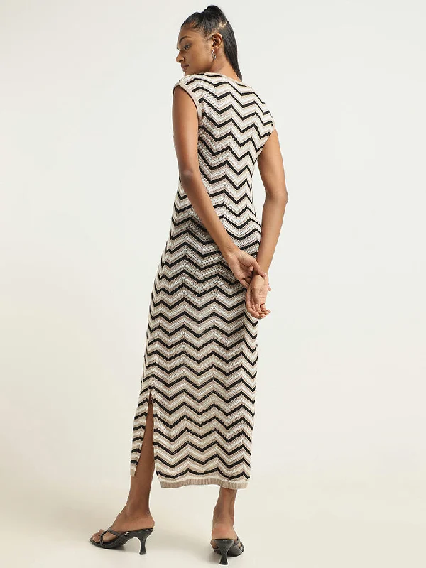 LOV Multicolor Chevron Patterned Dress