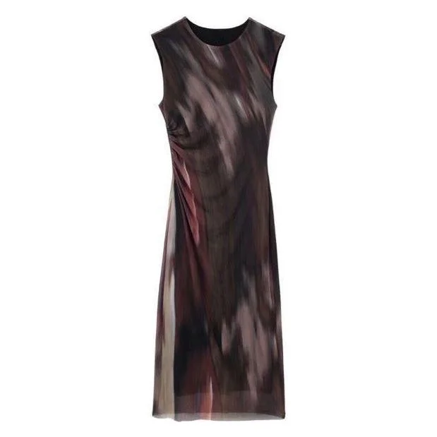 Sleeveless Bodycon Tie-dye Dress