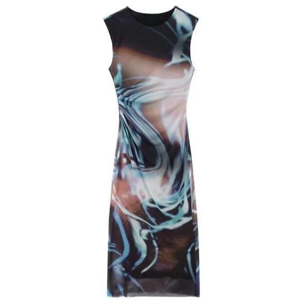 Sleeveless Bodycon Tie-dye Dress